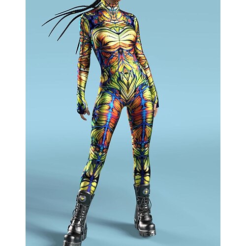 Gemusterte Zentai-Anzüge Cosplay Kostüm Bodysuit Drucken Karnevalskostüm Ganzkörperanzug Herren Damen Jungen Sexy Kostüm Halloween Kostüm für Leistung Party Maskerade Kinder Erwachsene Image