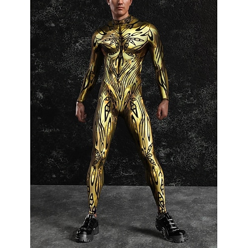 Gemusterte Zentai-Anzüge Cosplay Kostüm Bodysuit Drucken Karnevalskostüm Ganzkörperanzug Herren Damen Sexy Kostüm Halloween Kostüm für Leistung Party Maskerade Erwachsene Image