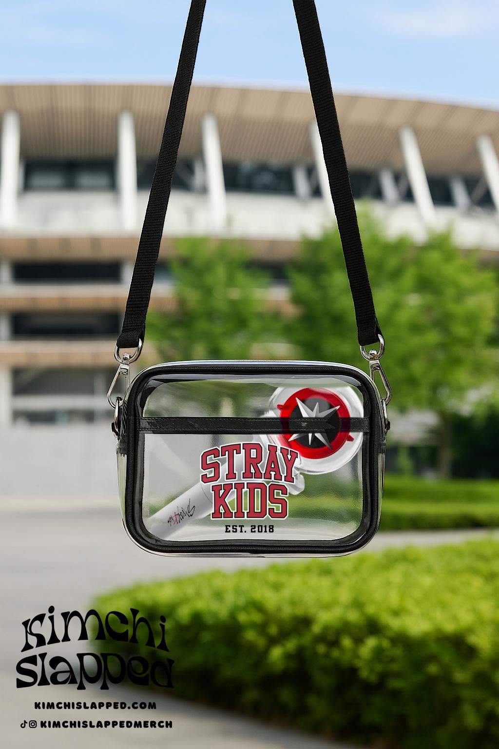 Borsa trasparente per concerti Stray Kids - Borsa a tracolla trasparente grande approvata per lo stadio / Borsa con lightstick Kpop SKZ Merch per STAY