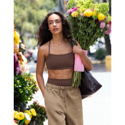 Bershka Quick-Dry & Breathable Strappy Top Women L Brown