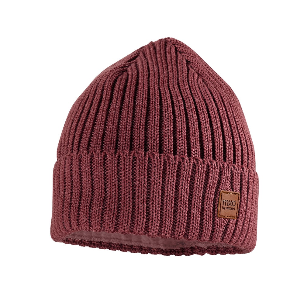Strickmütze MAXIMO, Baby, Gr. 51, rosa (rosewood), Strick, Wolle, unifarben, Mützen, Wolle, gefüttert, breiter Umschlag Image
