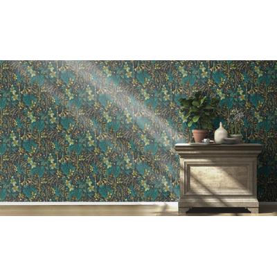 Vliestapete RASCH "Vliestapete Curiosity 538243", blau, B:53m L:10,05m, Vlies, Tapeten, Pflanzen Image