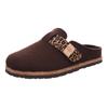 Pantoffel ROHDE "MERAN", Damen, Gr. 39, braun (dunkelbraun), Filz, meliert, casual, Schuhe, Hausschuh, Clog, Schlappen mit Klettriemchen