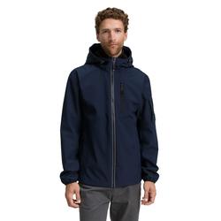 Softshelljacke TOM TAILOR, Herren, Gr. XL, blau (sky captain blau), Softshell, Obermaterial: 100% Polyester. Futter: 100% Polyester, unifarben, casual, regular fit taillenbedeckt, Langarm elastischer Bund, Jacken, mit Kapuze