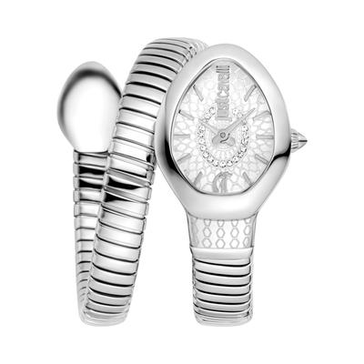 Quarzuhr JUST CAVALLI TIME "Eclisse", silberfarben, silberfarben, Armbanduhren, Damen, Armbanduhr, Damenuhr, Edelstahlarmband, analog, Kristallsteine Image