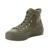 Sneaker CONVERSE "CHUCK TAYLOR ALL STAR LIFT PLATFORM LEATHER", Gr. 36, utility, utility, silber, Leder, sportlich, Schuhe