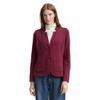 Sweatblazer TOM TAILOR "Ottoman", Damen, Gr. S (36), rot (bordeaux rot), Jersey, Obermaterial: 54% Baumwolle, 43% Polyester, 3% Elasthan, unifarben, casual, tailliert taillenbedeckt, V-Ausschnitt, Langarm, Blazer, mit aufgesetzten Taschen und Struktur