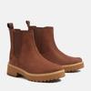 Schnürboots TIMBERLAND "CARNABY COOL MID CHELSEA BOOT", Gr. 42, braun (medium braun nubuck), Leder, sportlich, Schuhe, Stiefelette, Winterschuhe, Ankle Boots