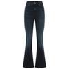 Bootcut-Jeans BOSS ORANGE "Rosa High Rise Bootcut Premium Damenmode", Damen, Gr. 29, Länge 32, blau (dunkelblau 401), Denim/Jeans, Obermaterial: 91% Baumwolle, 7% Polyester, 2% Elasthan, unifarben, casual, bootcut fit normal, Jeans, mit geschlitztem...