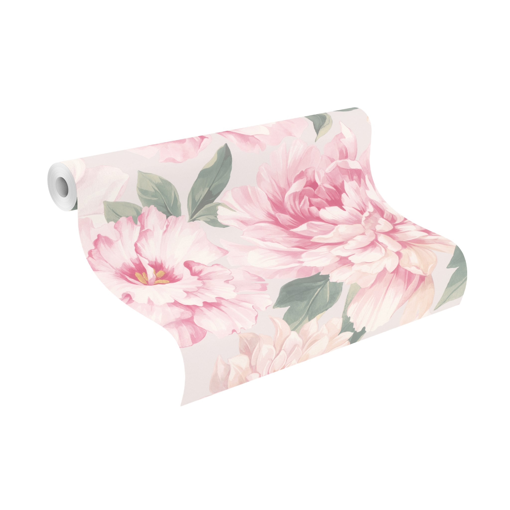 Papiertapete RASCH "Tapete 201345 mit Blumen", rosa, B:53m L:10,05m, Papier, Tapeten, Blumentapete