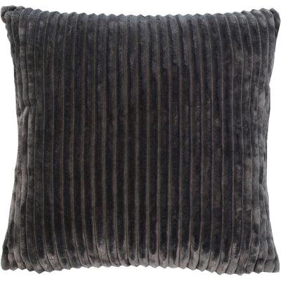 Dekokissen GÖZZE "Cord-Optik Dekokissen", grau (anthrazit, unifarben), B:50cm L:50cm, Polyester, Dekokissen_Sitzkissen_Kissenhüllen, 50x50 cm, passend zu Cord-Optik Decke, Kissenhülle & Füllung, 1 Stück Image