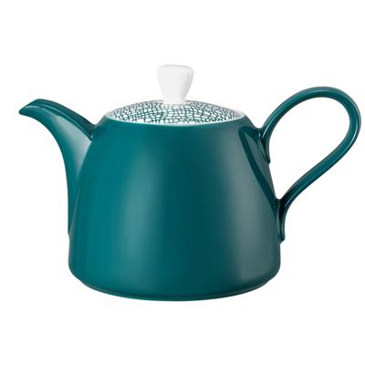 Kanne SELTMANN WEIDEN "Life Fashion", trendy petrol, weiß, B:15,3cm H:15,1cm Ø:24,4cm, Porzellan, Kannen, für Tee oder Kaffee, Fassungsvermögen 1,4 Liter Image