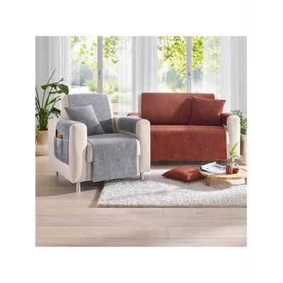 Tagesdecke Gr. 4, rot (rostrot), B:165cm L:140cm, 100% Polyester, Tagesdecken Image