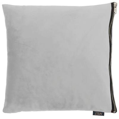 Dekokissen APELT "TASSILO" Gr. 1, grau (grau, unifarben), B:46cm L:46cm, Polyester, Dekokissen_Sitzkissen_Kissenhüllen, Uni, Samt, Kissenhülle ohne Füllung, 1 Stück Image