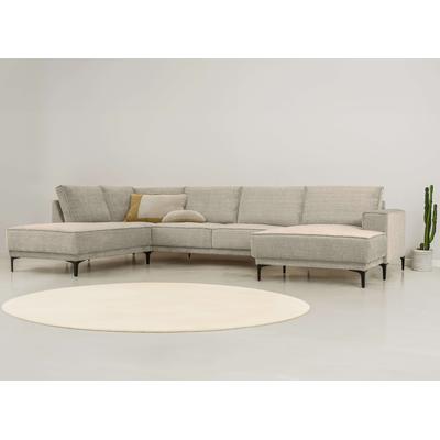 Wohnlandschaft PLACES OF STYLE "XXL Sofa Oland, Struktur, Flachgewebe, Luxus-Microfaser, Boucle", beige (cream), B:345cm H:85cm T:210cm, 100% Polyester, Sofas, XXL, im zeitlosem Design und hochwertiger Verabeitung Image