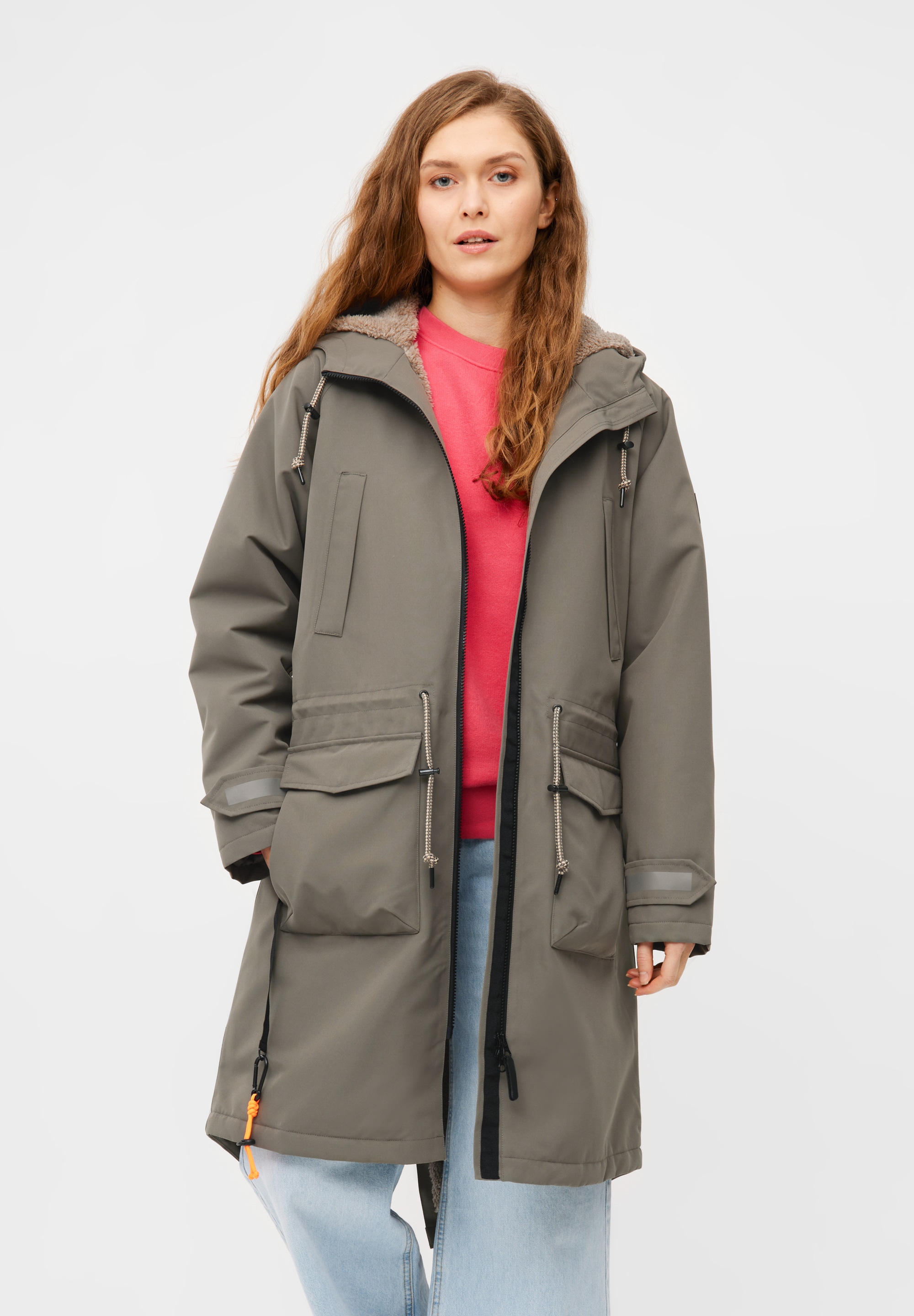 Funktionsjacke DERBE "Phoebholm Dog", Damen, Gr. 38, beige (morel, cobblestone), Obermaterial: 100% Polyester; Füllung: 100% Polyester; Futter: 100% Polyester, relaxed fit, Raglanärmel normaler Saum, Jacken Funktionsjacke, Hundegadgets,...