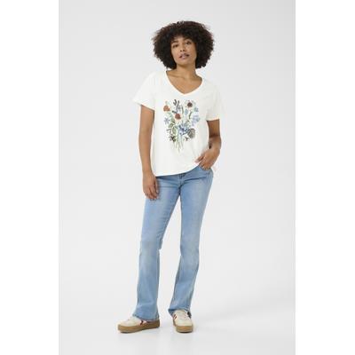 T-Shirt Regulär Passform Weiße Feldblumen floral Image