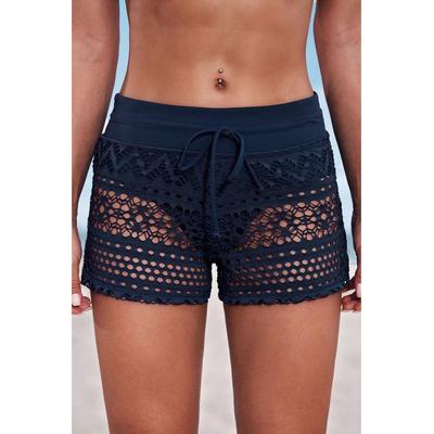 Badeshorts mit Kordelzug in der Taille und Spitzendetail Image