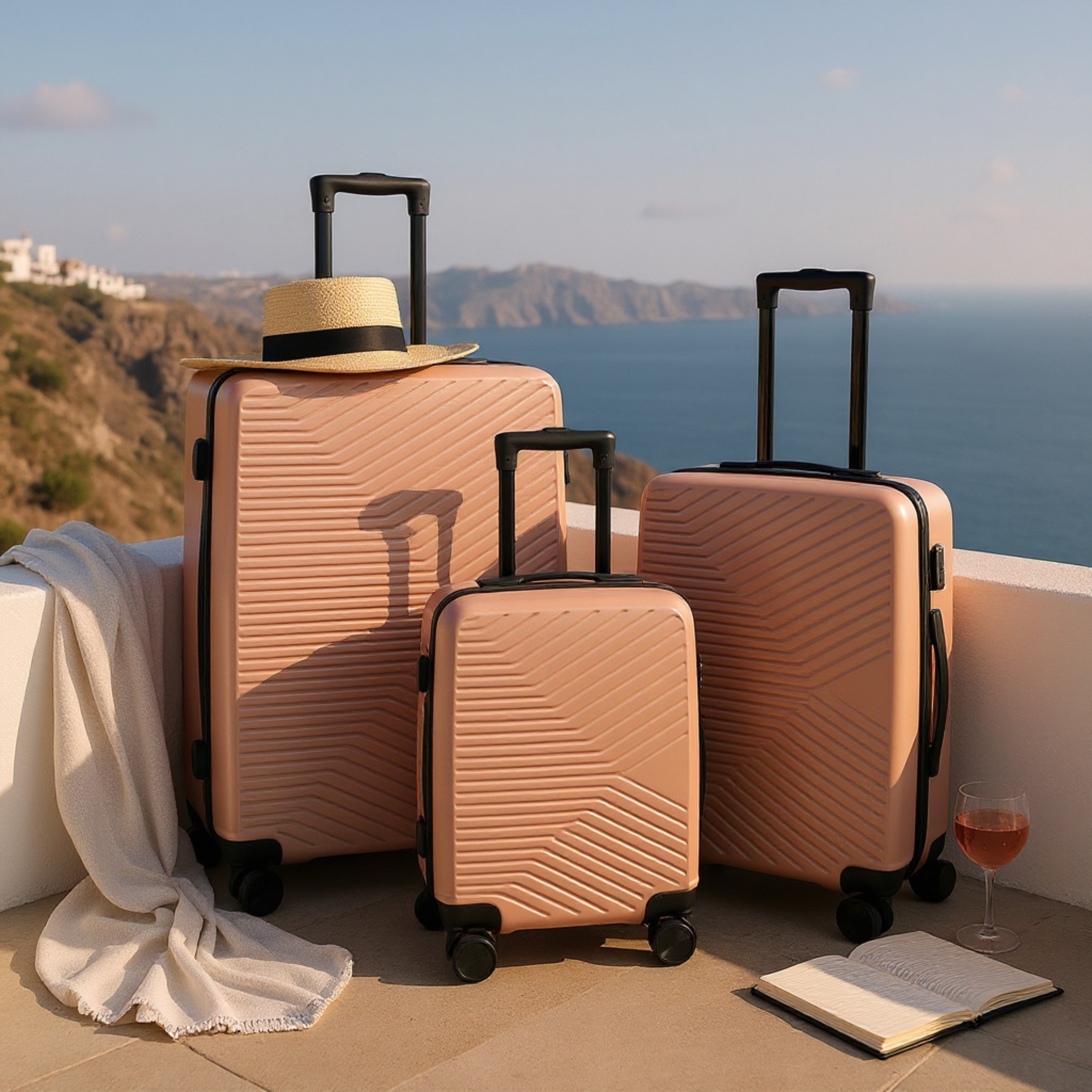 Hartschalenkoffer in Roségold, robust, 8 Räder, Handgepäck Image