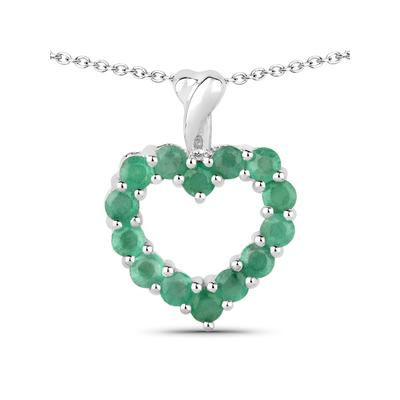 Vira Jewels Anhänger mit Kette 925 Sterling Silber rhodiniert Smaragd Image