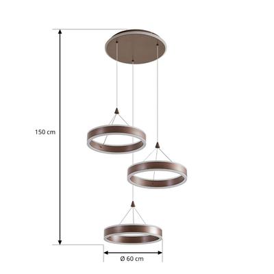 Hängelampe Kolo Lucande, dimmbar, braun / rost, für Wohn- / Esszimmer, Metall, Modern Image