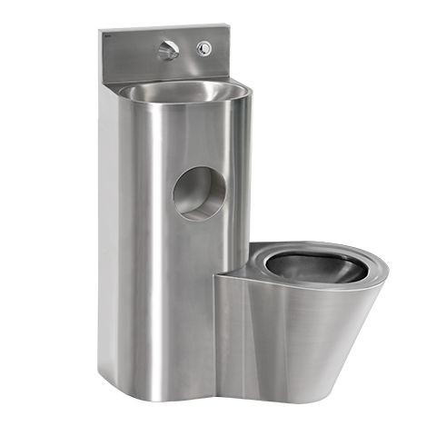 KWC Aquarotter Sanitärkombination, HEAVY DUTY, Edst., Hw.-Mont., DrSp., hydr., WC re., 2000108113 2000108113 Image