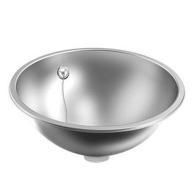 KWC Aquarotter Rundbecken, RONDO, Edelstahl, sdm, 387x155 mm, Überlauf, Ab-u.Überlaufgarn., 36000097 3600009749 Image
