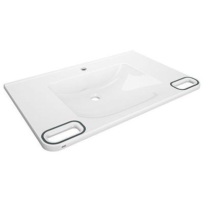 KWC Aquarotter Einzelwaschtisch, MEDCARE, MIRANIT, 850x150x550 mm, weiß/grau, Hl., Griff, 2030072434 2030072434 Image