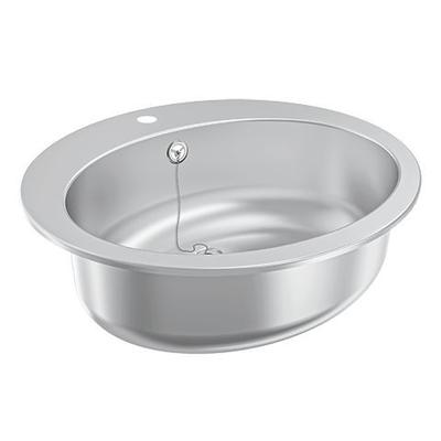 KWC Aquarotter Ovalbecken, RONDO, Edelstahl, sdm, 529x159x454 mm, Überlauf, Hahnloch, 3600009758 3600009758 Image
