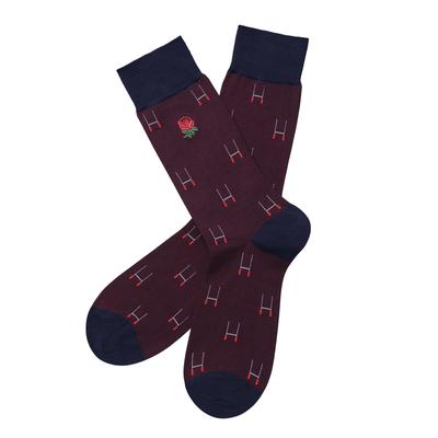 England Rugby Charles Tyrwhitt Baumwollsocken – Weinrot Image