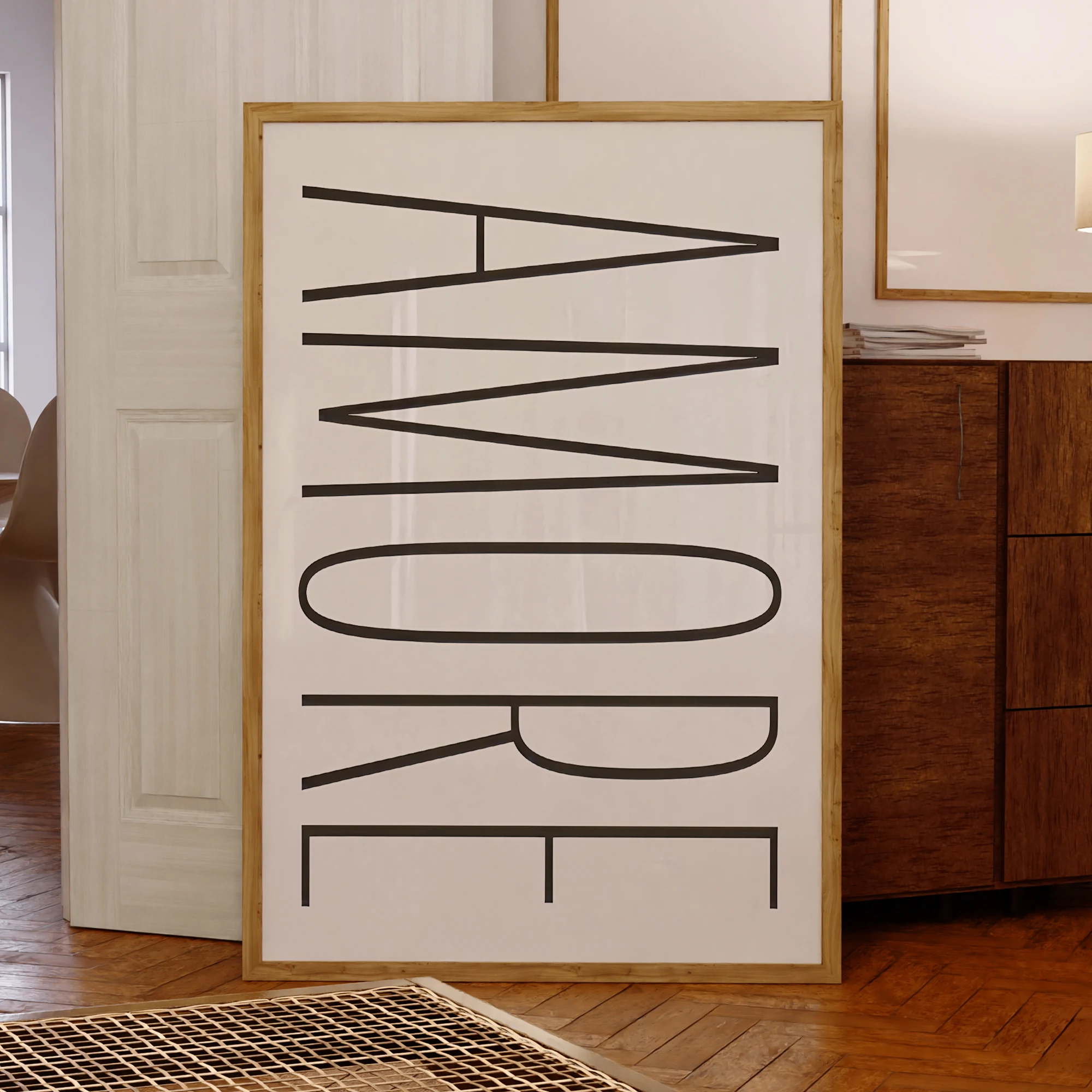 Einfache und stilvolle Buchstaben Amore Wandkunstdrucke Leinwand Malerei Poster Bild für Wohnzimmer Schlafzimmer Home Decor Image