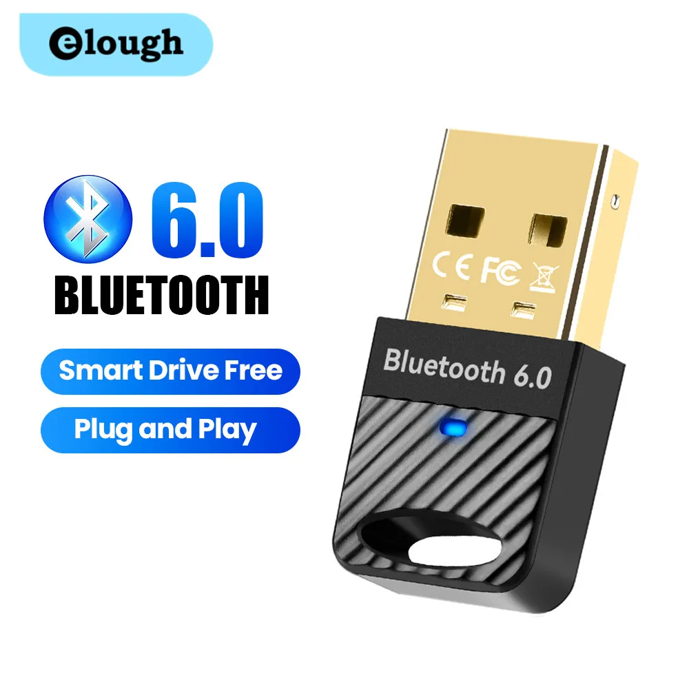 USB Bluetooth 6.0 Adapter Drahtloser Bluetooth Dongle Adapter für PC Windows11/10/8.1Empfänger Sender für Tastatur/Maus Image