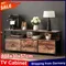 Anajqaqia Meuble TV 108x30x57 cm, avec 3 tiroirs en tissu et lumière LED, meuble de rangement vintage, commode, table TV