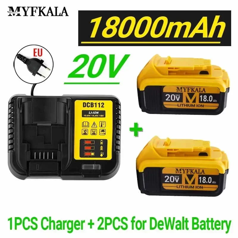 Neue 100% Original 18000 mAh 20 V für Dewalt Werkzeug Akku DCB206 20 V 18,0 Ah Batterie DCB206 20 V Batterie DCB205 DCB204-2 Image