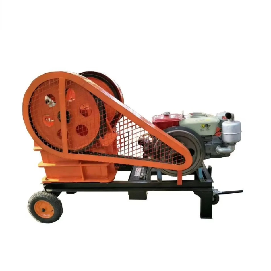 Tragbarer Mini-Backenbrecher PE200x300 Gebrauchte Steinteile mit Motor Kleine Maschine zum Zerkleinern Image