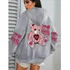 Rosa Liebe Kuss Kunst Brief Drucke Hoodies Frauen Tasche Herbst Hoody Fleece Mehrfarbige Streetwear Unisex Hip Hop Y2K Kleidung