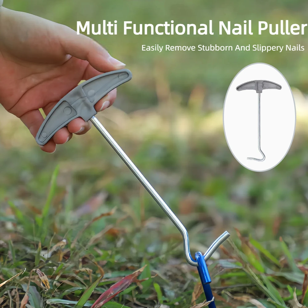 1Pc/4Pcs Zelt Peg Puller Werkzeug Heavy Duty Stahl Camping Stakes Remover Haken Heber für Markise Baldachin outdoor Wandern Ausrüstung Image
