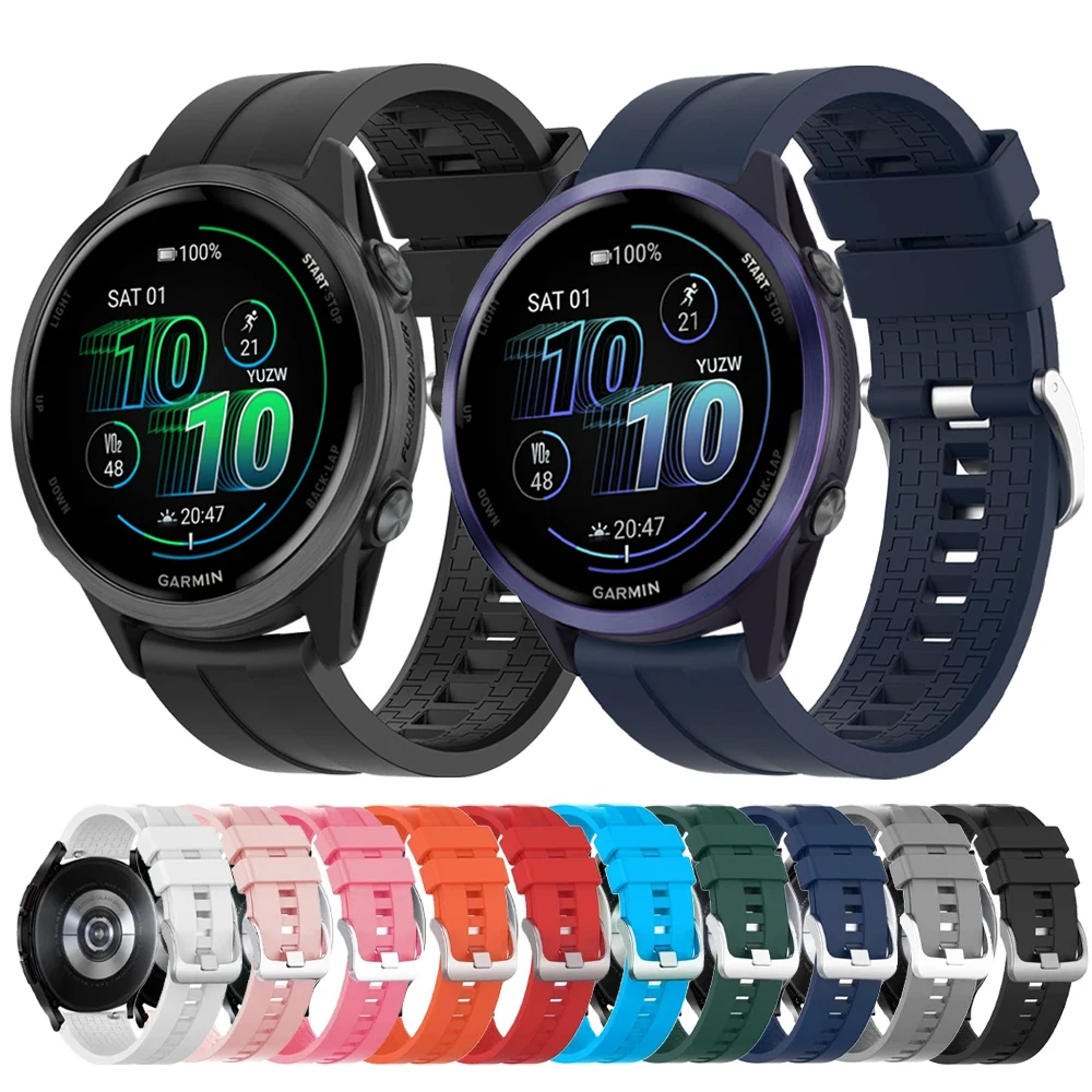 20 mm 22 mm Schnellverschluss-Silikonarmband für Garmin Venu/Sq/Sq 2/Venu 2 Plus/Venu 3/Forerunner 570 265/Vivoactive 6 Uhrenarmband Image