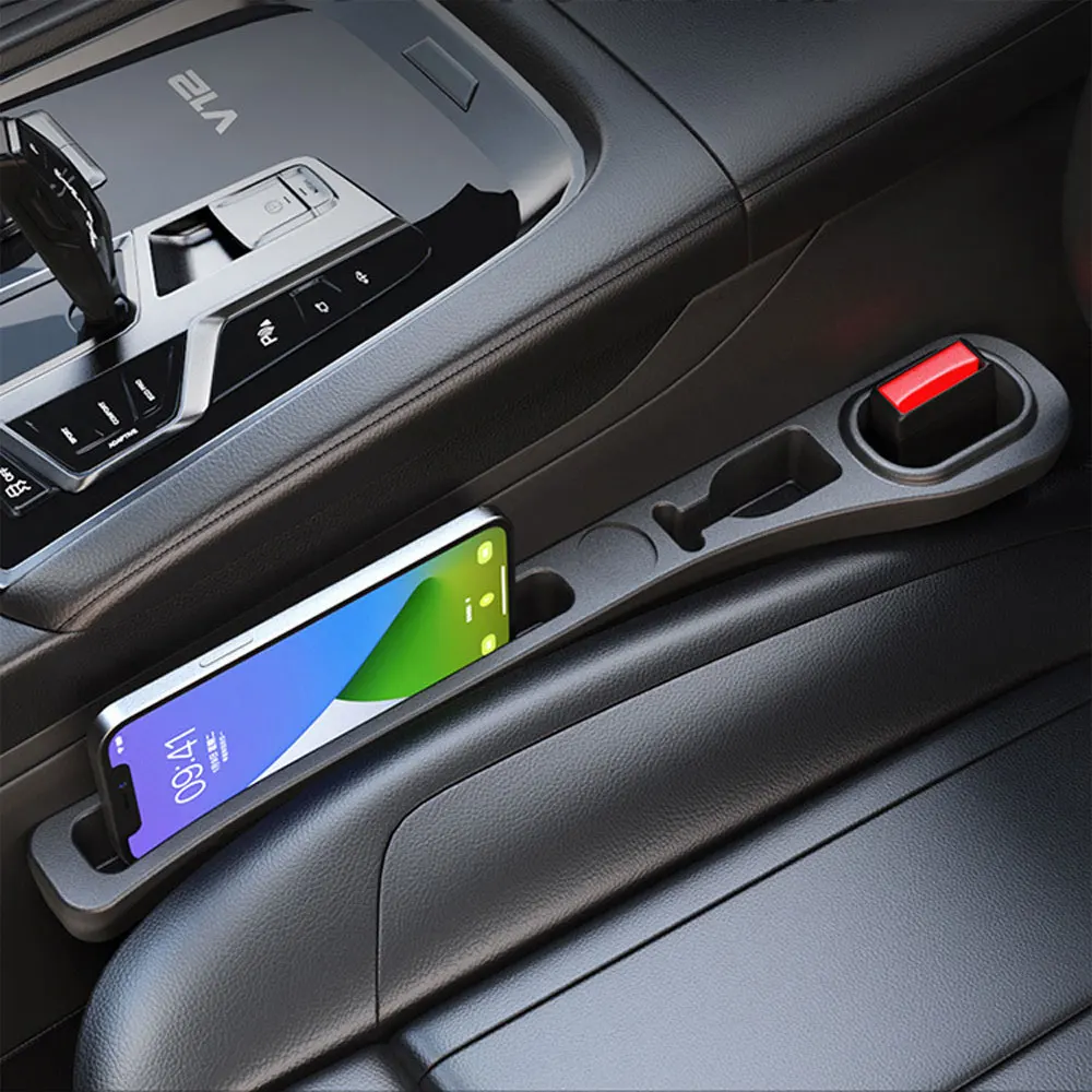 2pc Auto Sitz Lücke Füllstoff Organizer Pu Wasserdichte Auto Sitz Lücke Stecker Streifen mit 2 Rillen Sitz Lücke Lagerung auto Innen Zubehör Image