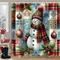 Arbre de noël bonhomme de neige père noël rideau de bain salle de bain rideau de douche avec 12 crochets salle de bain décor à la maison et accessoires