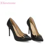 2025 sommer Reife Schwarz Gold Frauen Pumpen Sexy Spitz High Heel Dame Casual Schuhe Kleine Große größe 31 43 47 50