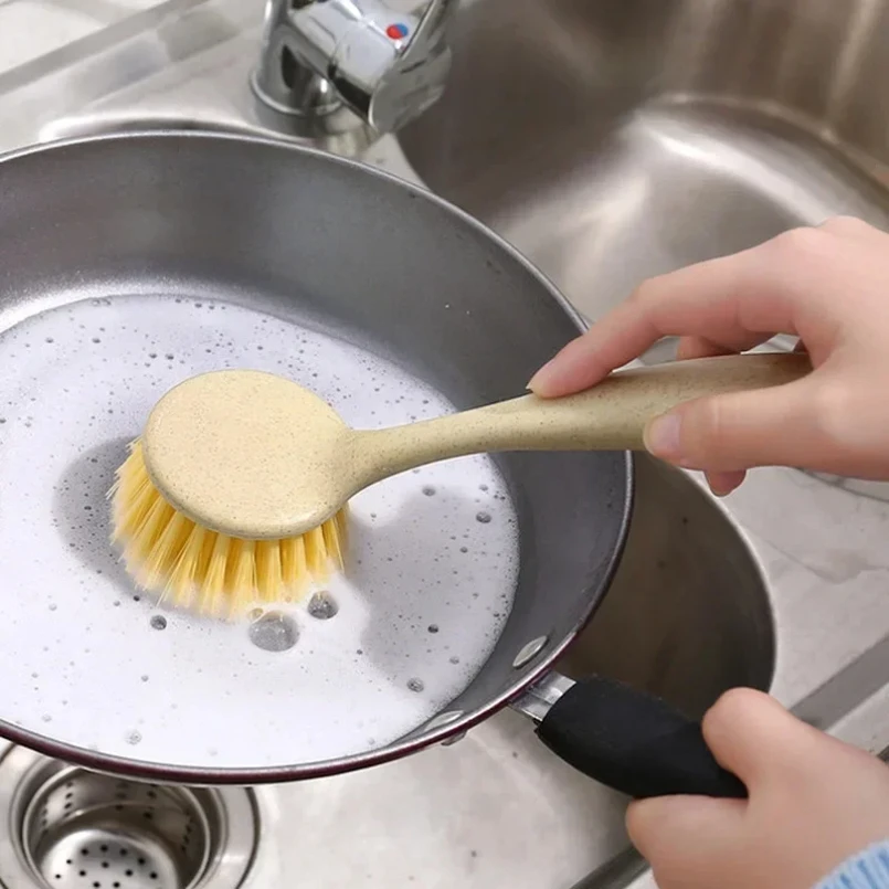 Brosse de nettoyage Portable à Long manche, brosse de nettoyage pour la vaisselle et les ustensiles de cuisine, brosses suspendues pour la vaisselle et la vaisselle