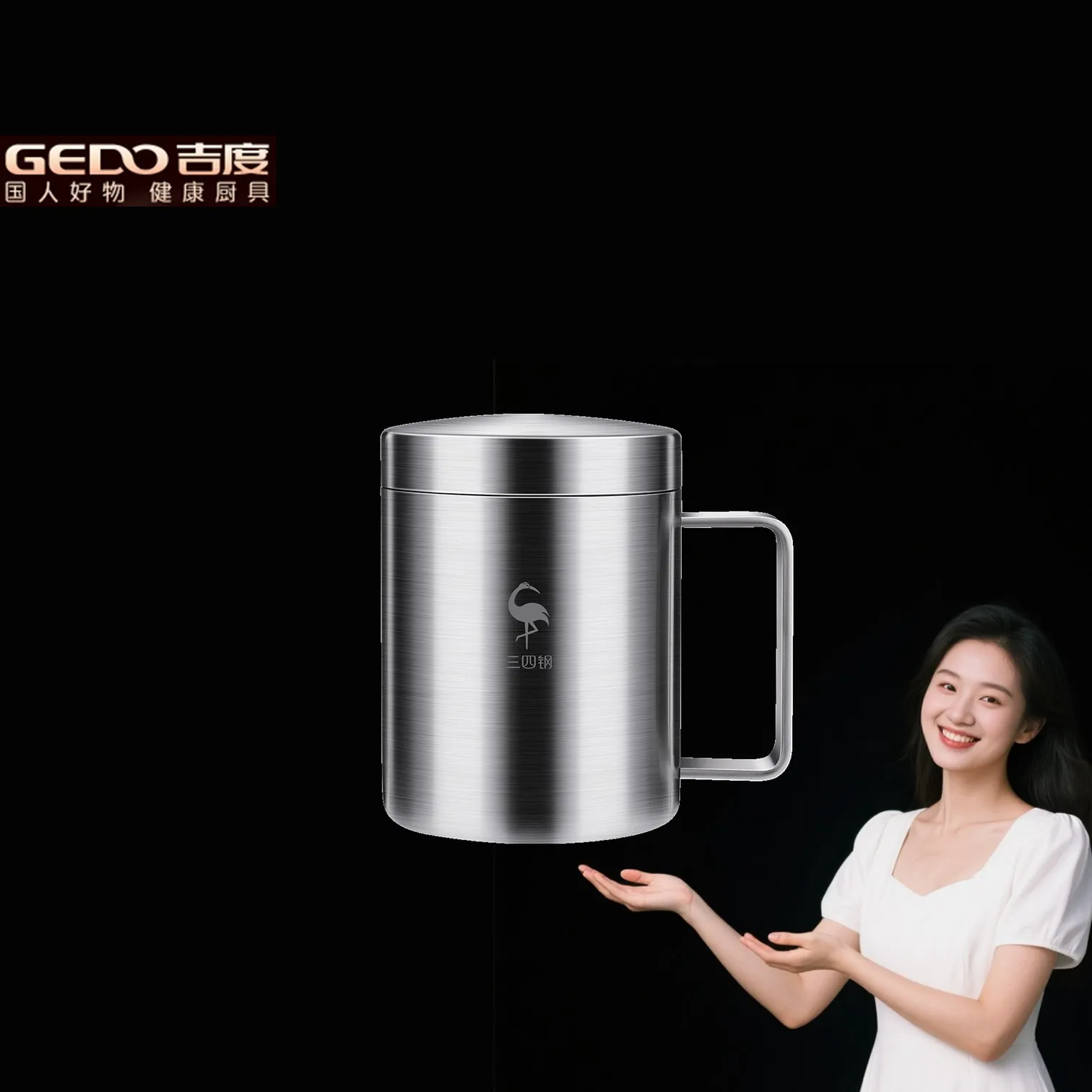 GEDO Fallsicherer Frühstücksmilchbecher, ultradicker, wärmeisolierender Stahlbecher, 320 ml und 420 ml Wasserbecher für Büro-Nachmittagstee