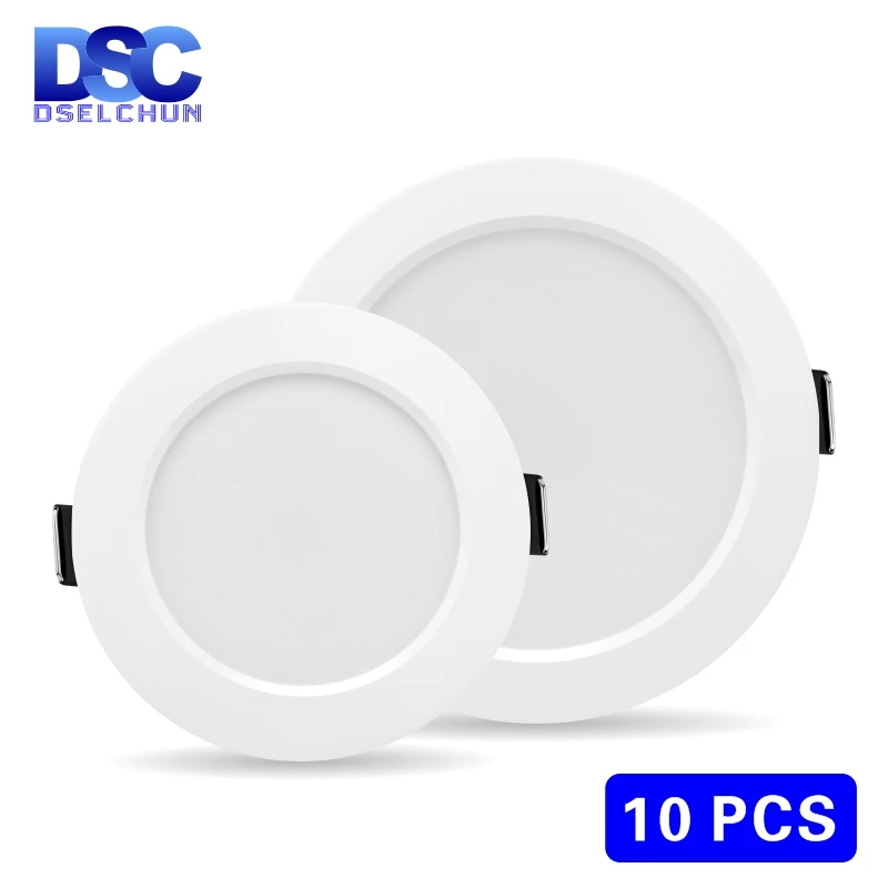 10 teile/los Led Downlight 3W 5W 7W 9W 12W 15W 220V Einbau Decke licht 3/4/5 zoll Runde Led Panel Unten Licht Scheinwerfer Beleuchtung