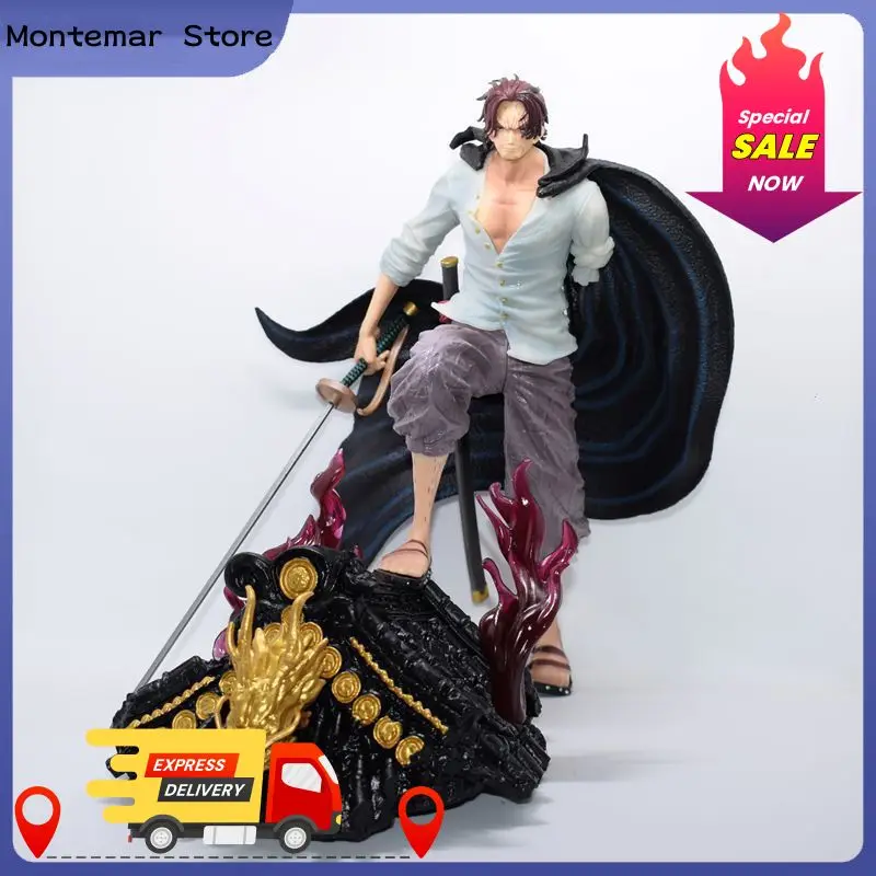 Anime One Piece Dach Rot Haar Shanks Schlacht Figur Statue Modell Sammlung Dekoration Desktop Dekorieren Spielzeug Jungen Geschenke Image