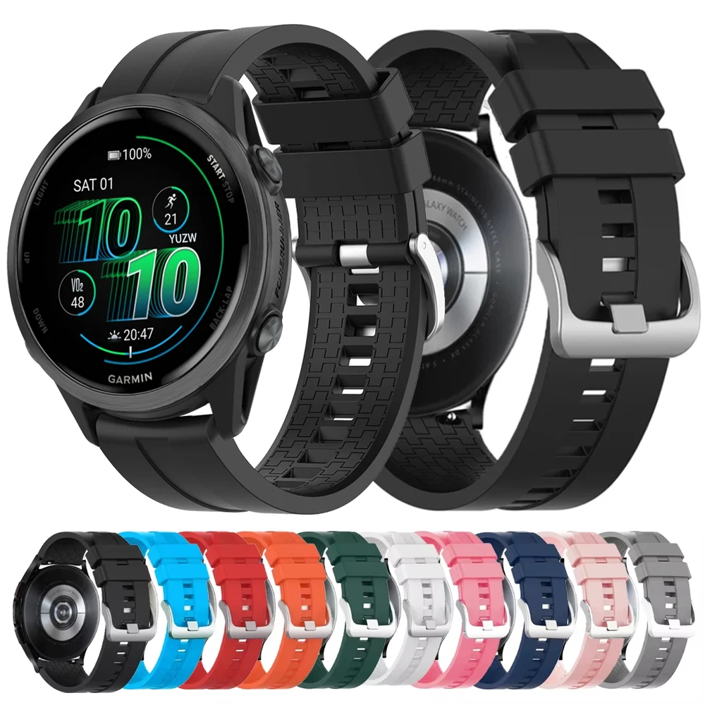 Silikon-Uhrenarmband 20 22 mm Armband für Garmin Forerunner 570 265 255 165 55 Music Venu 3 Sq2 Vivoactive 6 5 Armband Correa Image