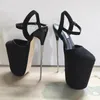 Mode Flacher Mund frauen Schuhe 19 cm Dünne Fersen Cosplay Pumpen Stahl Rohr Dance Plus Größe Peep Toe Stilettos drop Verschiffen
