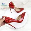 Rote Spitze Zehen High Heels 8CM 10CM 12CM Frauen Schlange Gemusterte Party Schuhe Sommer Flach Vielseitig mode Frau Pumpen Größe 34-45