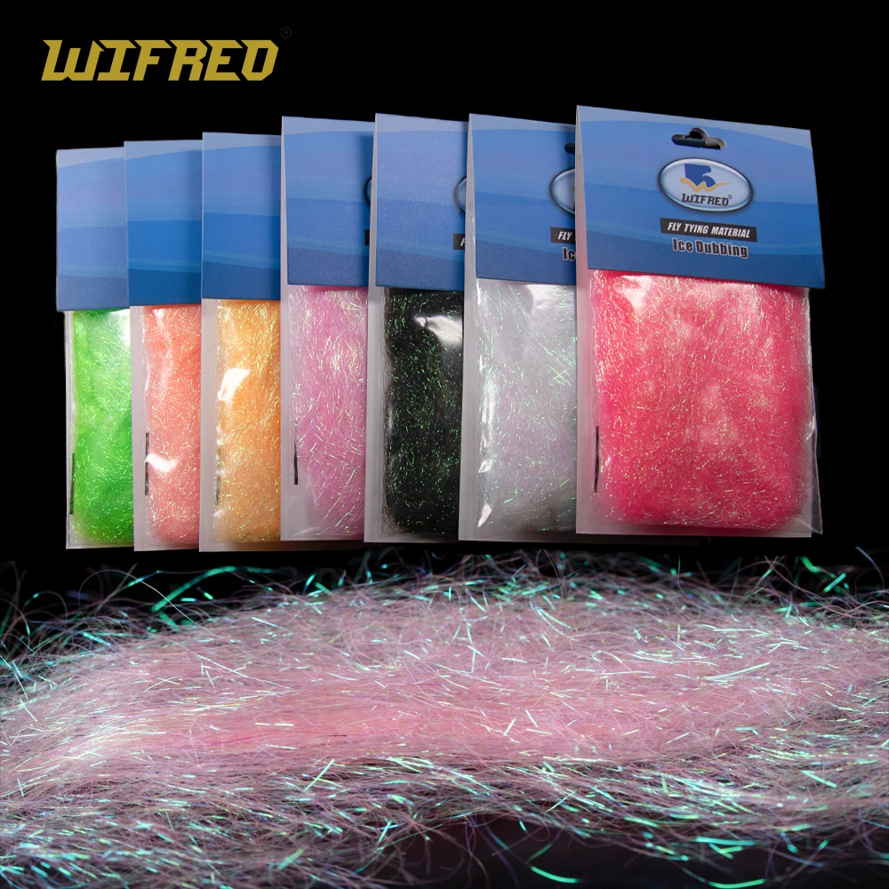 WIFREO 2 g/Beutel UV-Eis-Näucherung, superweiche Textur, mit funkelnden Fasern, feines synthetisches Fliegenbindematerial vom Mylar-Typ Image