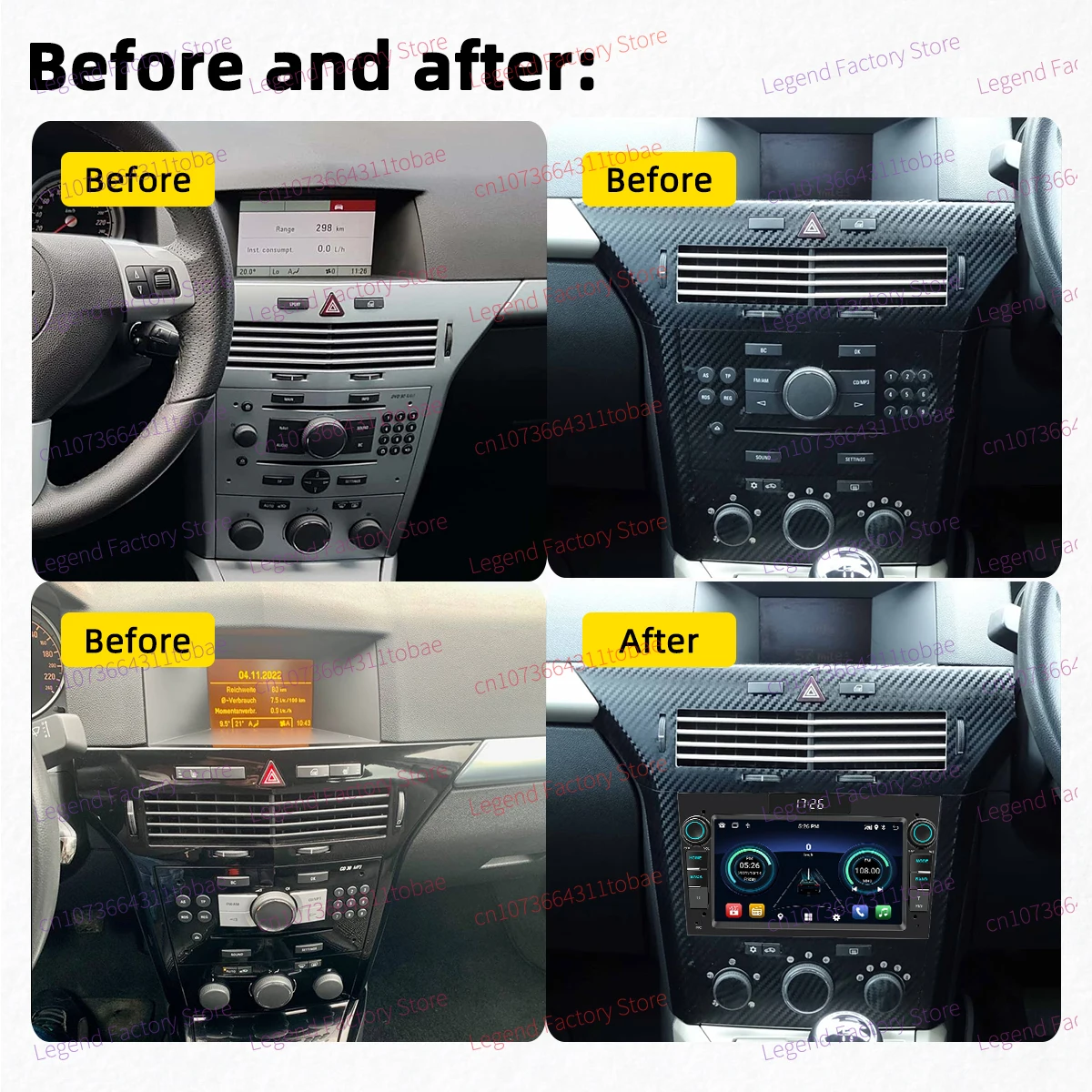 Wireless Carplay Android Auto Android Car Multimedia 2 Din Radio for Opel Astra H 2004-2014 Head Unit GPS WIFI 7" Screen Stereo
